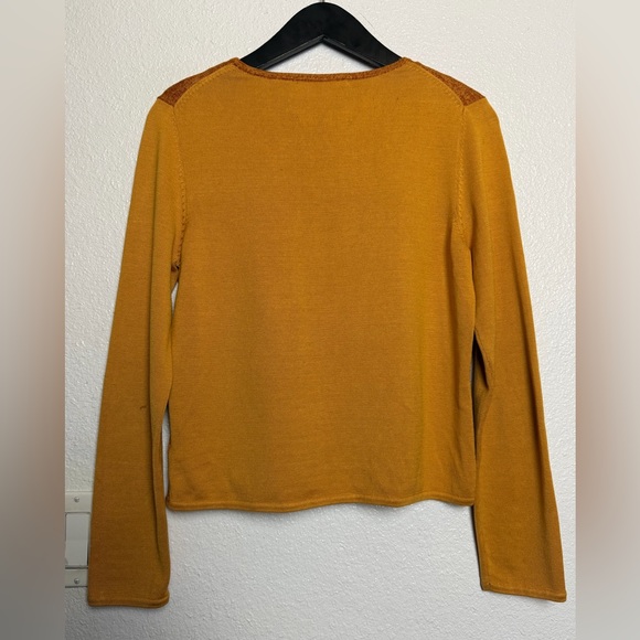 Vintage Michael Simon Golden Long Sleeve Top Eagle Design Silk Cotton Small - Picture 5 of 9